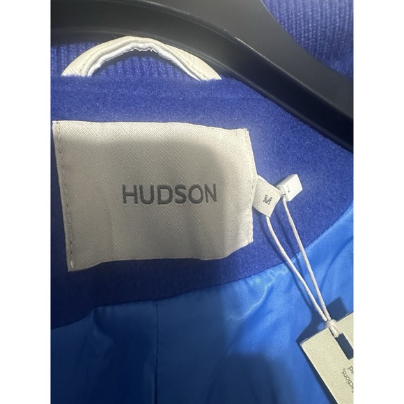 Hudson Jeans Varsity Bomber Jacket Royal Blue Wool Blend Men's Medium NWT $248 - Picture 5 of 8